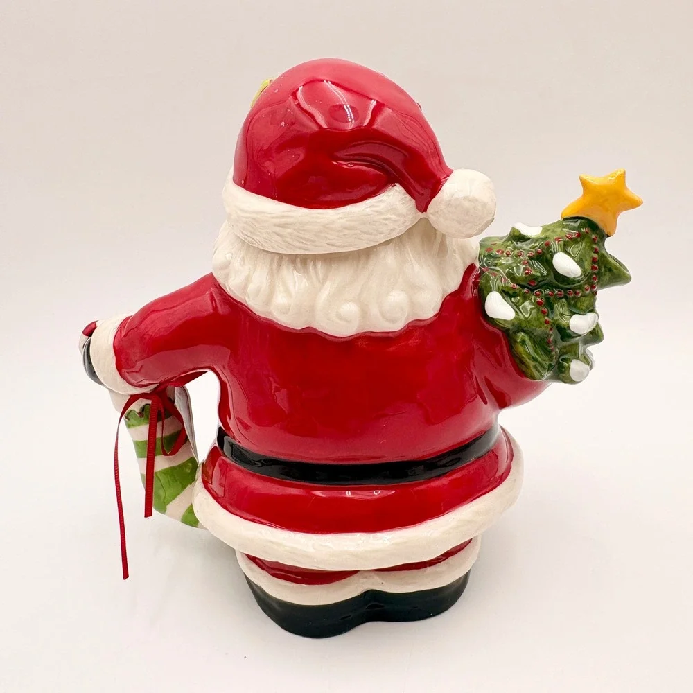 Blue Sky The Holiday Collection Santa Claus Teapot Christmas‎ Tree Candy Cane
